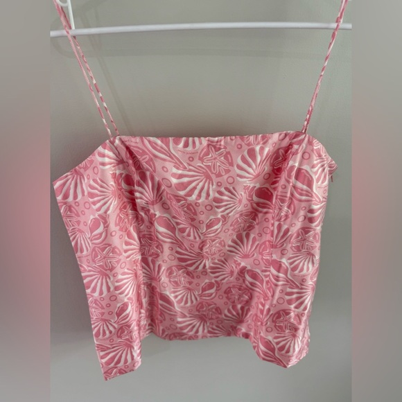 Vineyard Vines The Tuckernuck Tank Top - Silk - Pink Shell Print - Size 14 - NWT - Picture 2 of 9